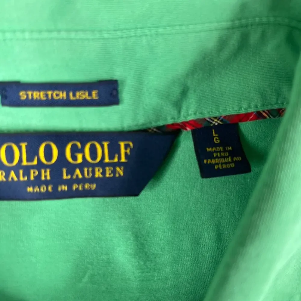 Polo Golf Ralph Lauren Polo Shirt Large Green Stretch Iisle Mens